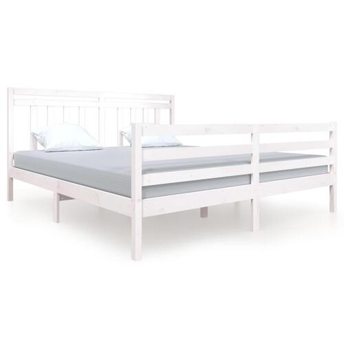 Sengeramme 180x200 cm Super King massivt træ hvid