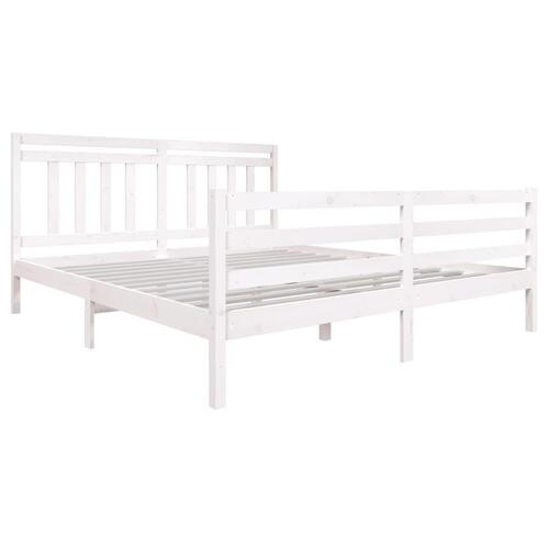 Sengeramme 180x200 cm Super King massivt træ hvid