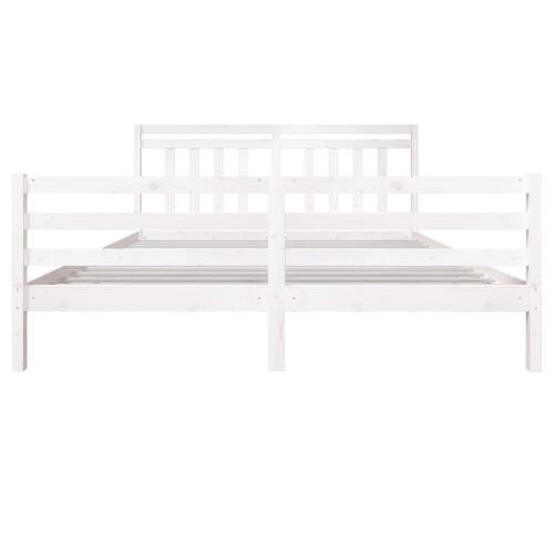 Sengeramme 180x200 cm Super King massivt træ hvid