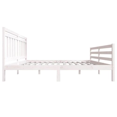 Sengeramme 180x200 cm Super King massivt træ hvid