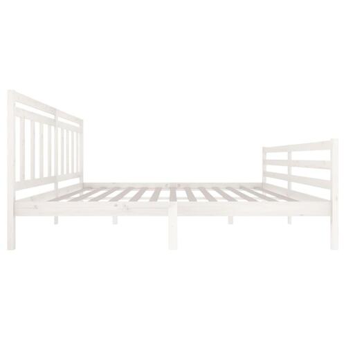 Sengeramme 200x200 cm massivt træ hvid