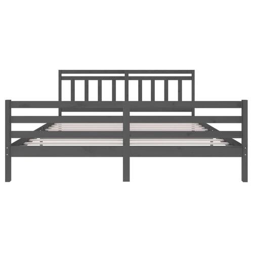 Sengeramme 200x200 cm massivt træ grå