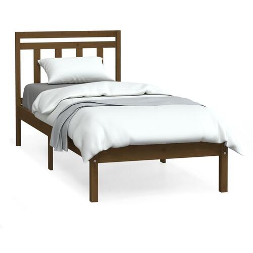 Sengeramme 75x190 cm Small Single massivt træ gyldenbrun