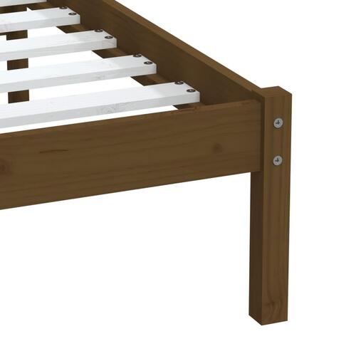 Sengeramme 75x190 cm Small Single massivt træ gyldenbrun