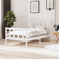 Sengeramme 100x200 cm massivt træ hvid