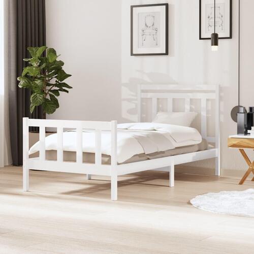 Sengeramme 100x200 cm massivt træ hvid
