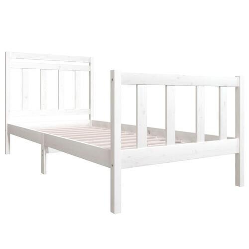 Sengeramme 100x200 cm massivt træ hvid