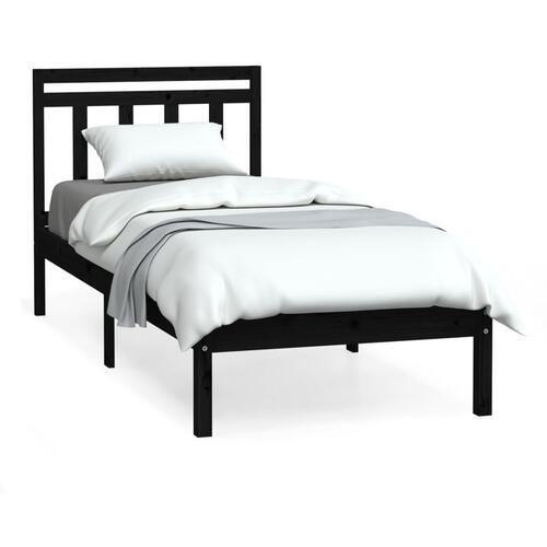 Sengeramme 75x190 cm Small Single massivt træ sort