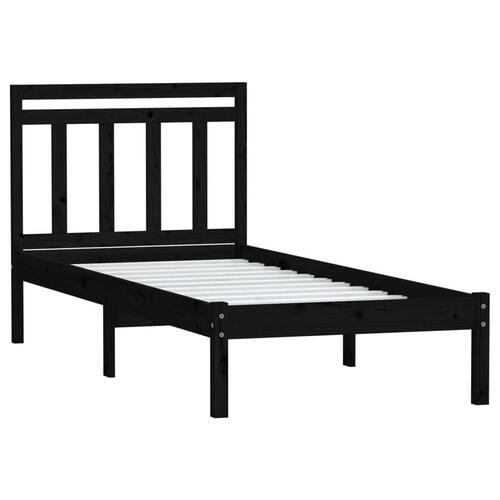 Sengeramme 75x190 cm Small Single massivt træ sort