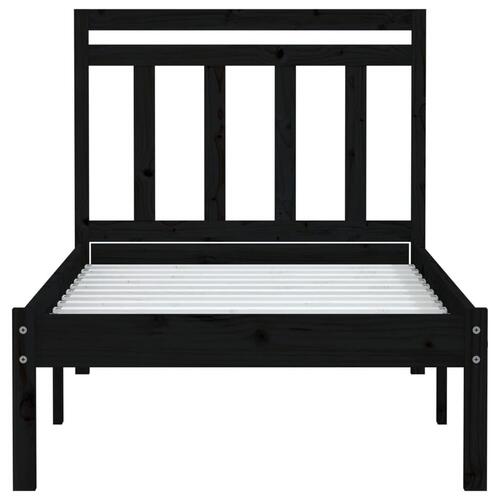Sengeramme 75x190 cm Small Single massivt træ sort