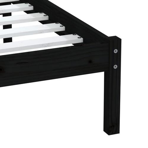 Sengeramme 75x190 cm Small Single massivt træ sort