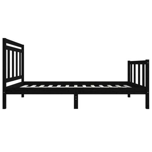 Sengeramme 100x200 cm massivt træ sort