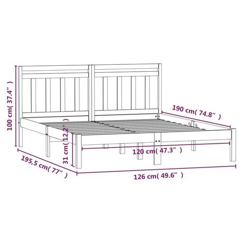 Sengeramme 120x190 cm Small Double massivt træ