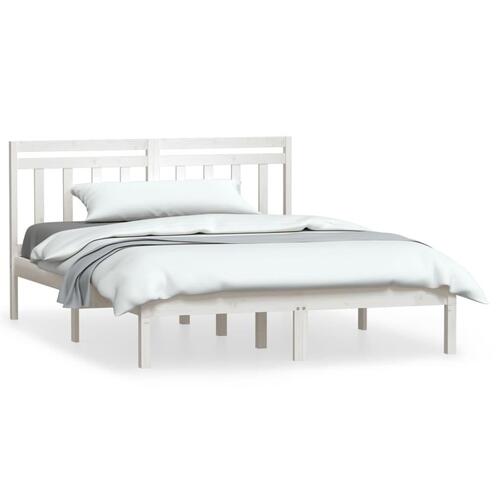 Sengeramme 120x190 cm Small Double massivt træ hvid