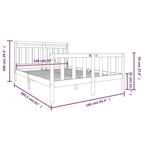 Sengeramme 160x200 cm massivt træ