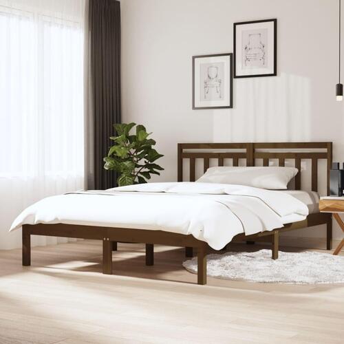 Sengeramme 120x190 cm Small Double massivt træ gyldenbrun