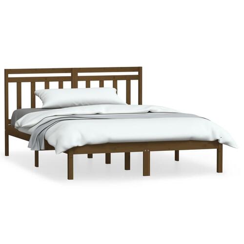 Sengeramme 120x190 cm Small Double massivt træ gyldenbrun