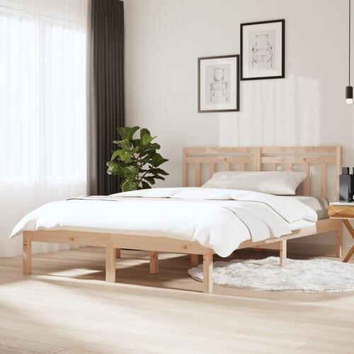 Sengeramme 135x190 cm dobbelt massivt træ