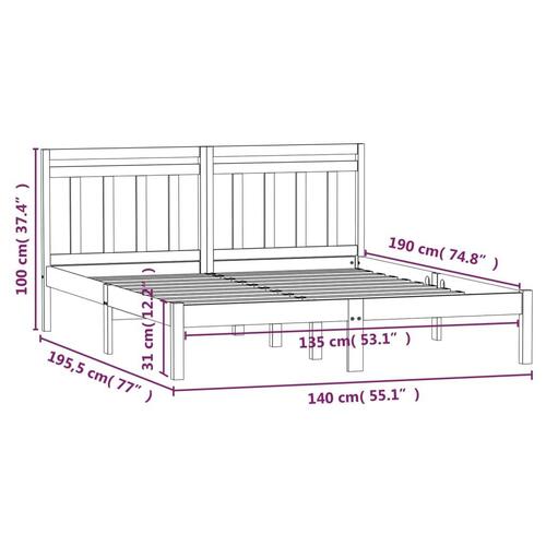 Sengeramme 135x190 cm dobbelt massivt træ