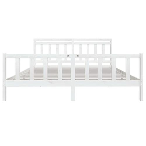 Sengeramme 200x200 cm massivt træ hvid