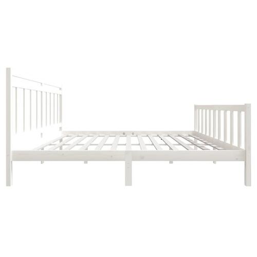 Sengeramme 200x200 cm massivt træ hvid