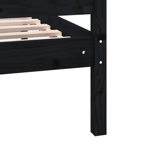 Sengeramme 200x200 cm massivt træ sort