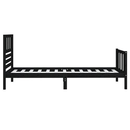 Sengeramme 90x200 cm massivt træ sort