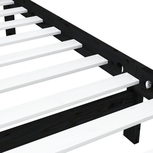 Sengeramme 90x200 cm massivt træ sort