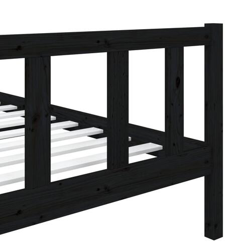 Sengeramme 90x200 cm massivt træ sort