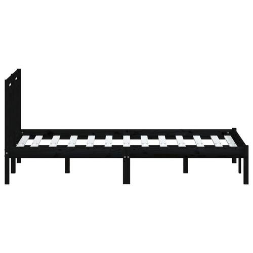 Sengeramme 140x190 cm massivt fyrretræ sort