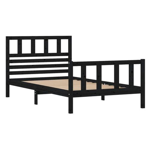 Sengeramme 100x200 cm massivt træ sort