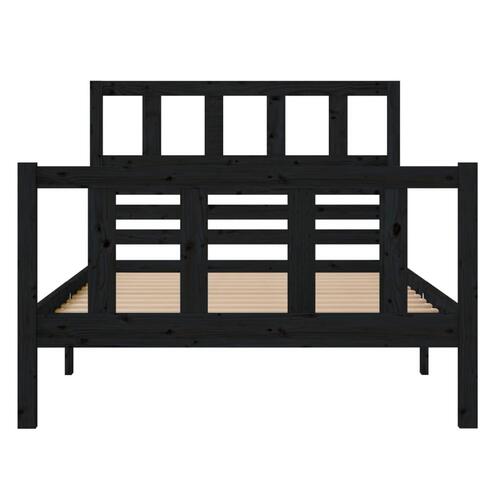 Sengeramme 100x200 cm massivt træ sort