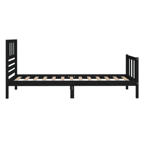 Sengeramme 100x200 cm massivt træ sort