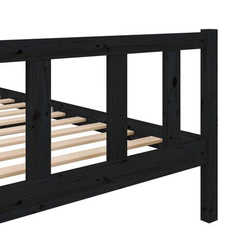 Sengeramme 100x200 cm massivt træ sort
