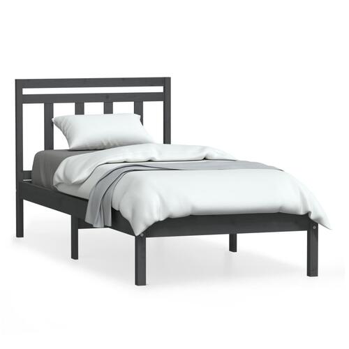 Sengeramme 100x200 cm massivt fyrretræ grå
