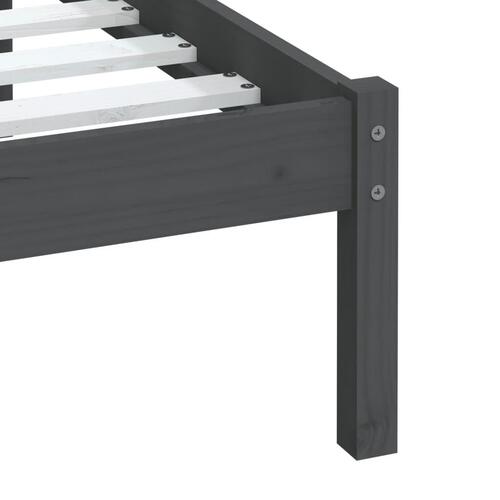 Sengeramme 100x200 cm massivt fyrretræ grå