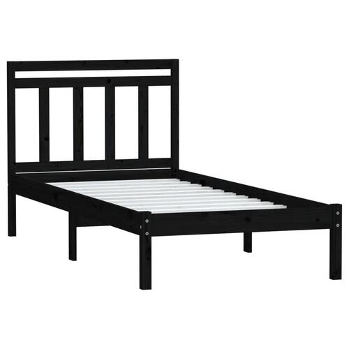 Sengeramme 100x200 cm massivt fyrretræ sort