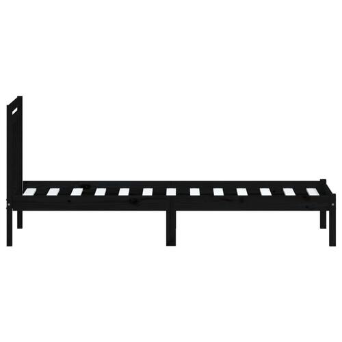 Sengeramme 100x200 cm massivt fyrretræ sort