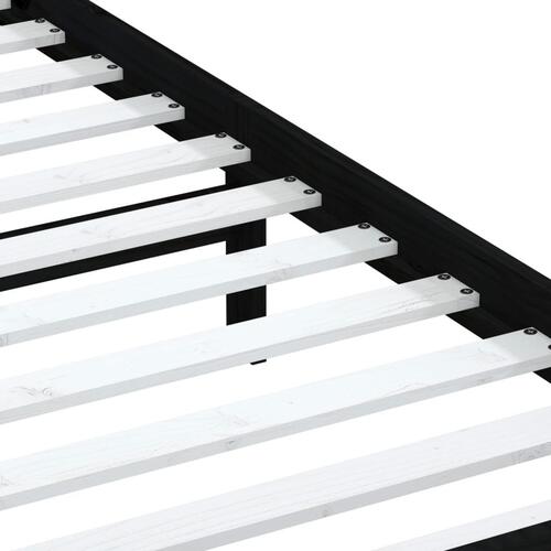 Sengeramme 100x200 cm massivt fyrretræ sort