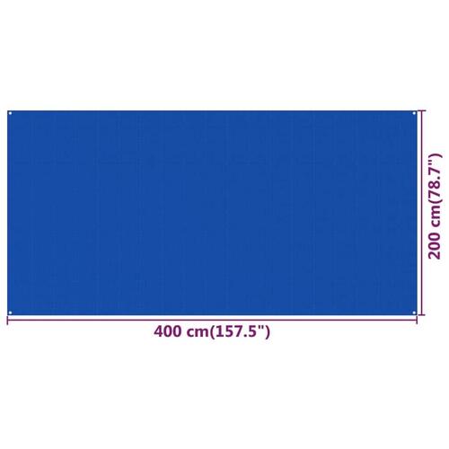 Telttæppe 200x400 cm HDPE blå