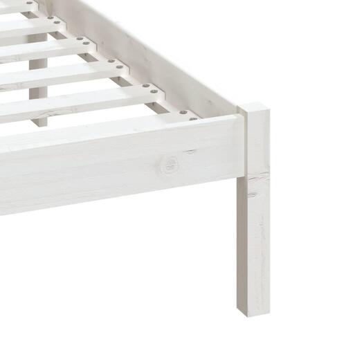 Sengeramme 120x200 cm massivt fyrretræ hvid