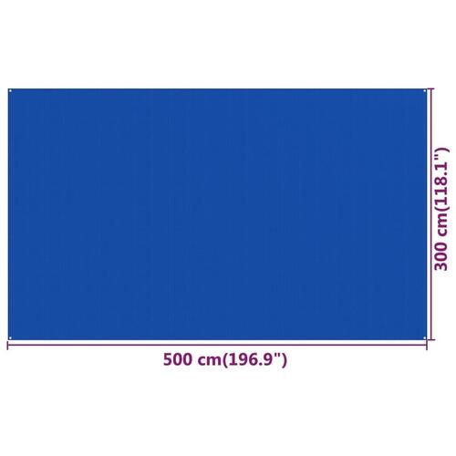 Telttæppe 300x500 cm HDPE blå