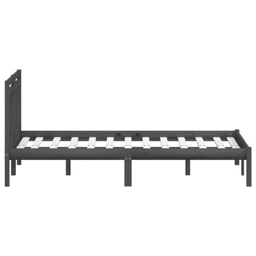 Sengeramme 150x200 cm King Size massivt træ grå