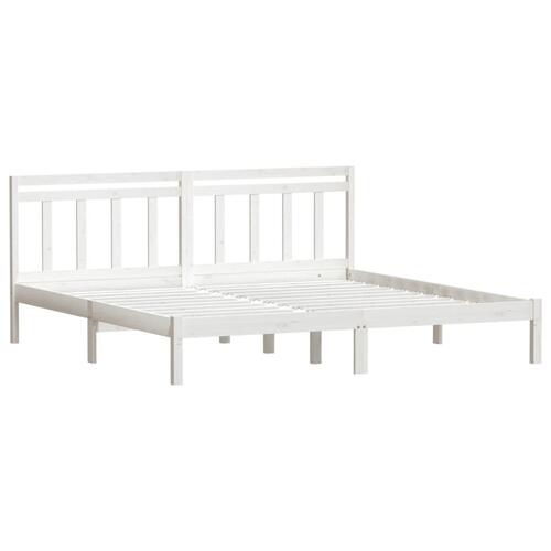 Sengeramme 160x200 cm King Size massivt fyrretræ hvid