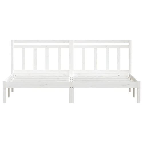 Sengeramme 160x200 cm King Size massivt fyrretræ hvid