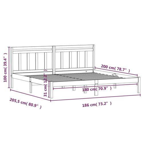 Sengeramme 180x200 cm Super King massivt træ