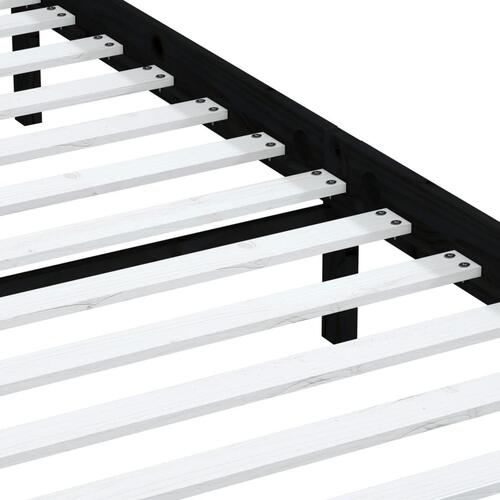 Sengeramme 180x200 cm Super King massivt træ sort