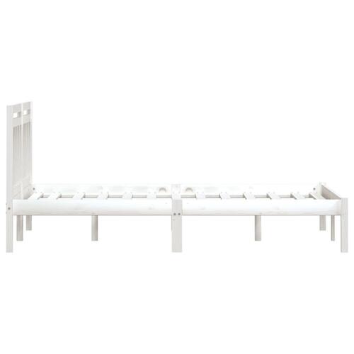 Sengeramme 200x200 cm massivt fyrretræ hvid