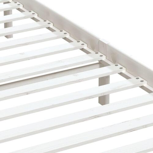 Sengeramme 200x200 cm massivt fyrretræ hvid