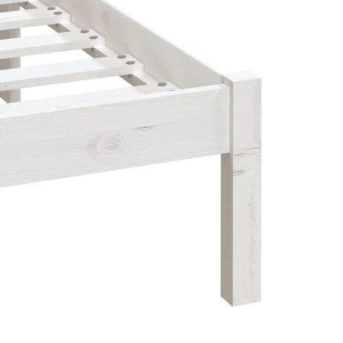 Sengeramme 200x200 cm massivt fyrretræ hvid